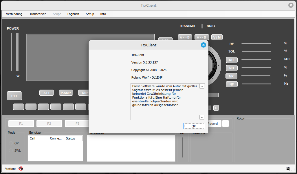 TrxClient läuft